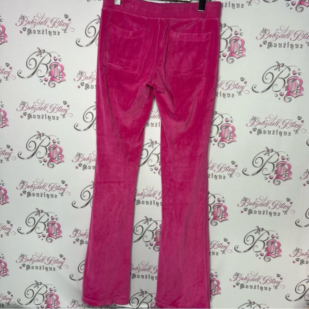 Victoria secret pink pants velour velvet pockets on bum pink with sparkly sequin - Picture 5 of 13